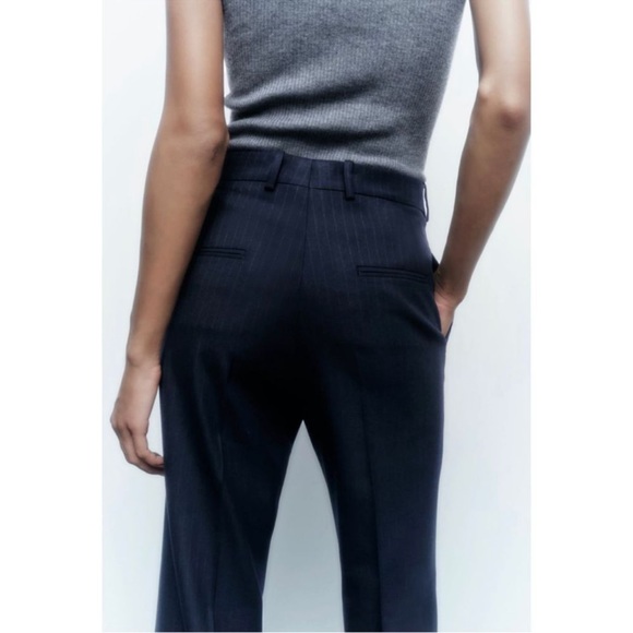 Zara Pinstripe Slim Fit Pants - Picture 6 of 9